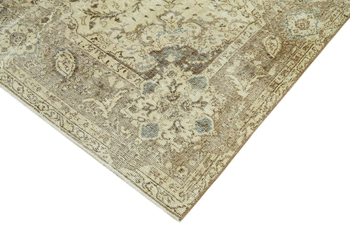 Vintage Beige Vintage Cotton Wool Handmade Area Rug 5'9'' x 9'5''