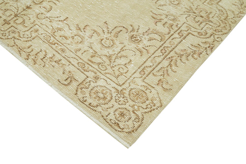 Vintage Beige Vintage Cotton Wool Handmade Area Rug 5'7'' x 9'6''