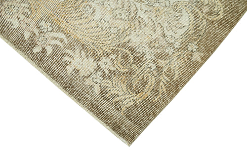 Vintage Beige Vintage Cotton Wool Handmade Area Rug 6'3'' x 9'1''