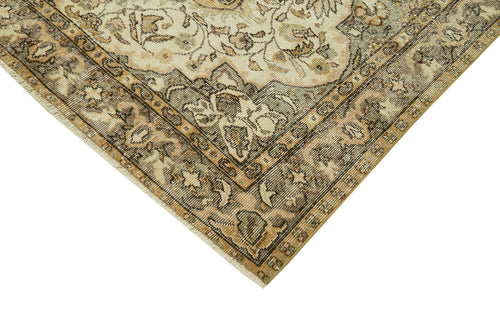 Vintage Beige Vintage Cotton Wool Handmade Area Rug 5'8'' x 9'4''