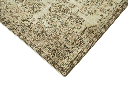 Vintage Beige Vintage Cotton Wool Handmade Area Rug 5'3'' x 8'4''