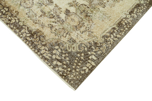 Vintage Beige Vintage Cotton Wool Handmade Area Rug 5'5'' x 8'6''