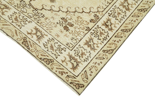 Vintage Beige Vintage Cotton Wool Handmade Area Rug 4'5'' x 8'0''
