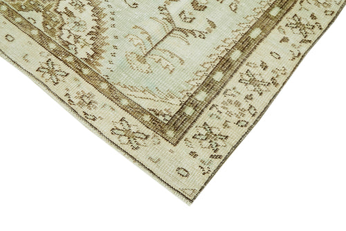 Vintage Beige Vintage Cotton Wool Handmade Area Rug 4'10'' x 8'6''