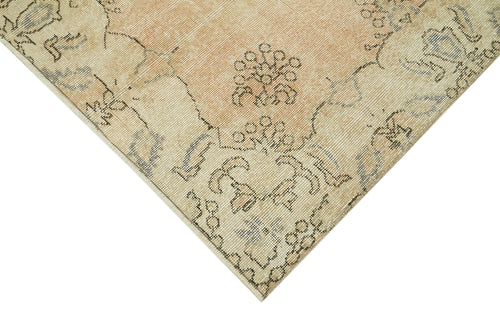 Vintage Beige Vintage Cotton Wool Handmade Area Rug 5'5'' x 9'3''