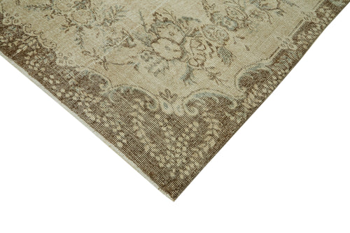 Vintage Beige Vintage Cotton Wool Handmade Area Rug 5'8'' x 8'9''