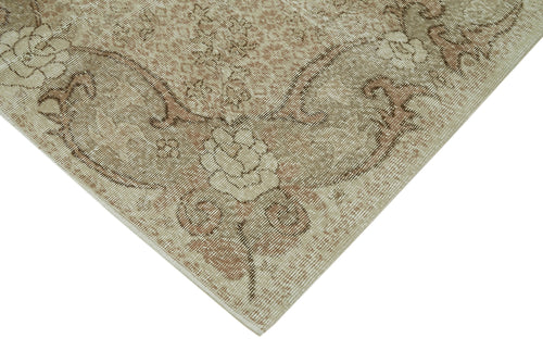 Vintage Beige Vintage Cotton Wool Handmade Area Rug 5'5'' x 8'8''