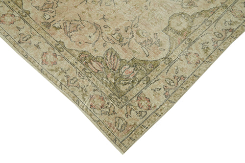 Vintage Beige Vintage Cotton Wool Handmade Area Rug 5'3'' x 8'0''