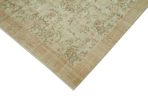 Vintage Beige Vintage Cotton Wool Handmade Area Rug 5'7'' x 9'2''