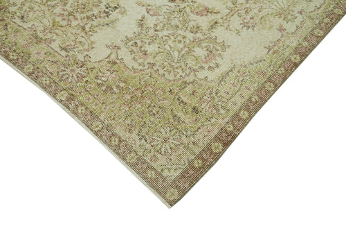 Vintage Beige Vintage Cotton Wool Handmade Area Rug 5'7'' x 9'4''