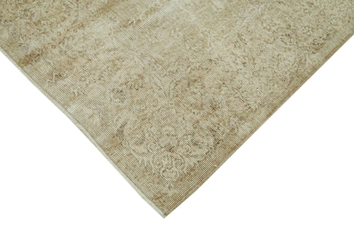 Vintage Beige Vintage Cotton Wool Handmade Area Rug 5'3'' x 8'9''