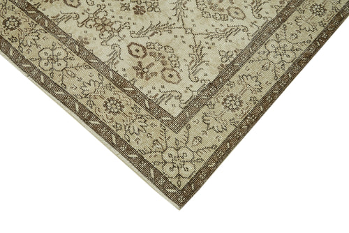 Vintage Beige Vintage Cotton Wool Handmade Area Rug 5'9'' x 9'4''