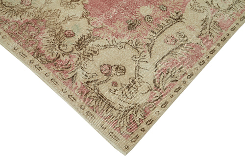 Vintage Beige Vintage Cotton Wool Handmade Area Rug 5'7'' x 9'7''