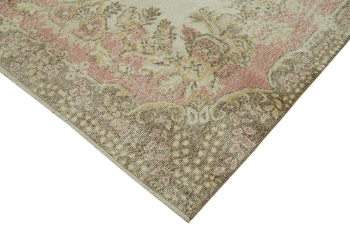 Vintage Beige Vintage Cotton Wool Handmade Area Rug 5'7'' x 10'0''