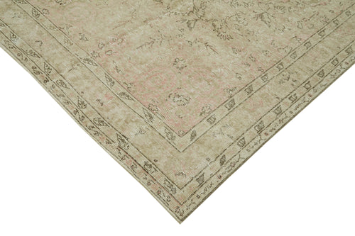 Vintage Beige Vintage Cotton Wool Handmade Area Rug 5'5'' x 8'11''