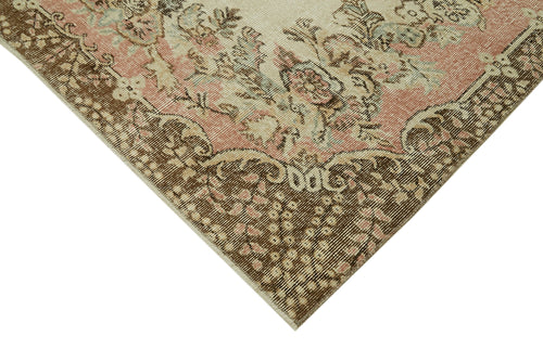 Vintage Beige Vintage Cotton Wool Handmade Area Rug 5'6'' x 8'6''