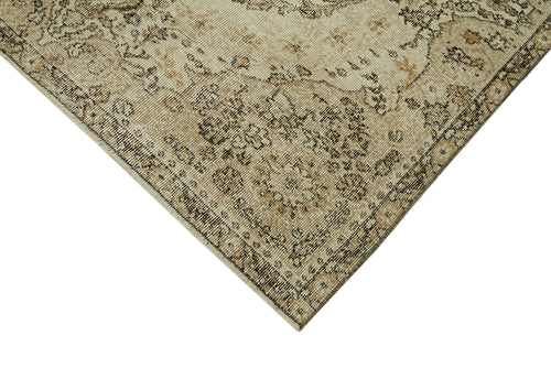 Vintage Beige Vintage Cotton Wool Handmade Area Rug 5'5'' x 8'8''