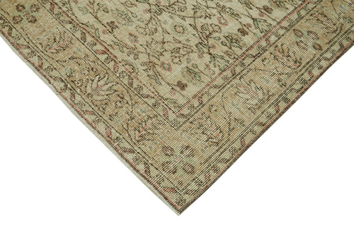 Vintage Beige Vintage Cotton Wool Handmade Area Rug 5'2'' x 8'6''