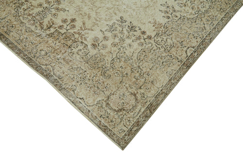 Vintage Beige Vintage Cotton Wool Handmade Area Rug 5'1'' x 8'6''