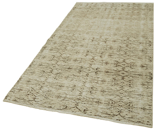Handmade Area Rug – Vintage Wool Rug Beige Cotton Wool Carpet 4'2''x8'1''