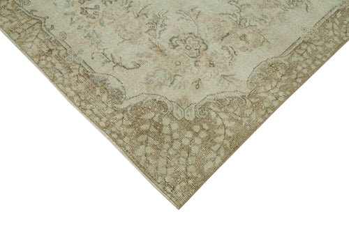 Vintage Beige Vintage Cotton Wool Handmade Area Rug 6'7'' x 10'2''