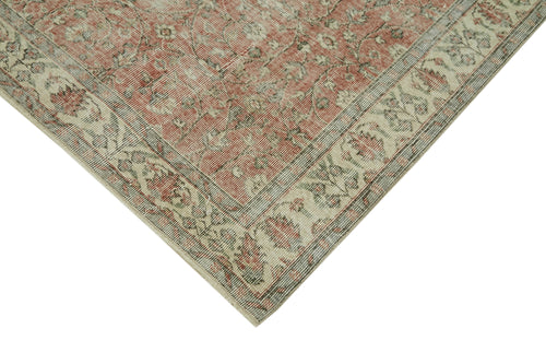 Vintage Beige Vintage Cotton Wool Handmade Area Rug 4'9'' x 8'4''