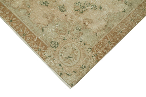 Vintage Beige Vintage Cotton Wool Handmade Area Rug 6'6'' x 9'8''