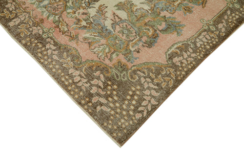 Vintage Beige Vintage Cotton Wool Handmade Area Rug 5'10'' x 9'11''