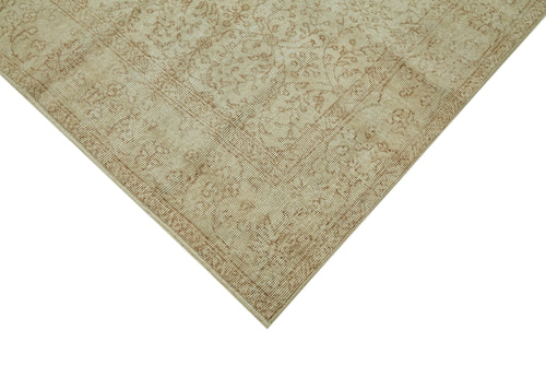 Vintage Beige Vintage Cotton Wool Handmade Area Rug 4'11'' x 8'6''
