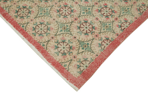 Vintage Beige Vintage Cotton Wool Handmade Area Rug 6'5'' x 9'10''