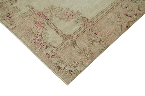 Vintage Beige Vintage Cotton Wool Handmade Area Rug 6'10'' x 9'2''