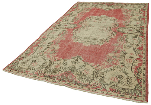 Vintage Beige Vintage Cotton Wool Handmade Area Rug 5'10'' x 10'4''