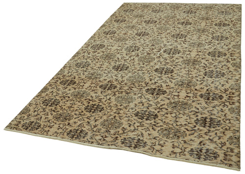 Vintage Beige Vintage Cotton Wool Handmade Area Rug 5'0'' x 8'8''