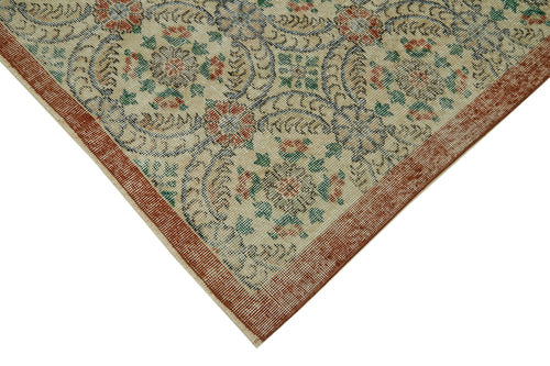 Vintage Beige Vintage Cotton Wool Handmade Area Rug 6'6'' x 9'9''