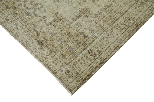 Vintage Beige Vintage Cotton Wool Handmade Area Rug 5'8'' x 8'10''