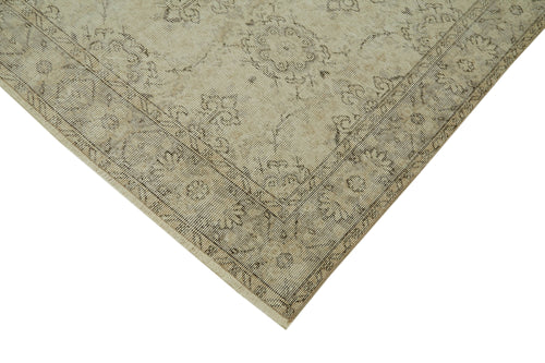 Vintage Beige Vintage Cotton Wool Handmade Area Rug 5'1'' x 9'1''