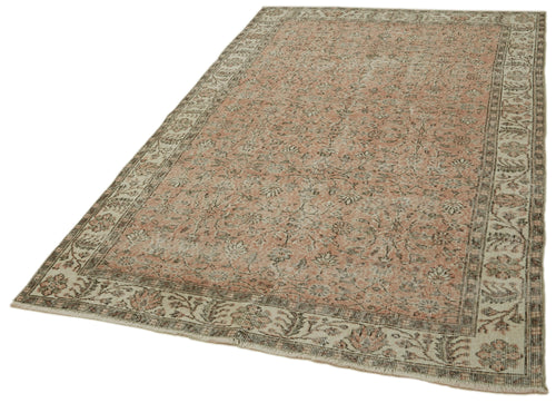 Vintage Beige Vintage Cotton Wool Handmade Area Rug 4'11'' x 8'4''