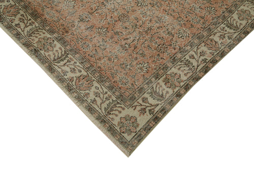 Vintage Beige Vintage Cotton Wool Handmade Area Rug 4'11'' x 8'4''