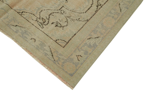 Vintage Beige Vintage Cotton Wool Handmade Area Rug 4'11'' x 8'6''