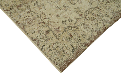 Vintage Beige Vintage Cotton Wool Handmade Area Rug 6'5'' x 10'3''