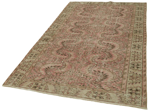 Vintage Beige Vintage Cotton Wool Handmade Area Rug 4'9'' x 7'10''