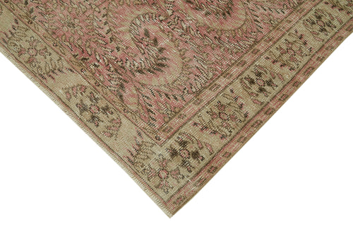 Vintage Beige Vintage Cotton Wool Handmade Area Rug 4'9'' x 7'10''