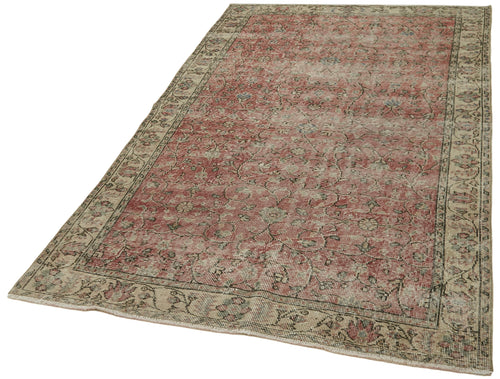 Vintage Beige Vintage Cotton Wool Handmade Area Rug 4'7'' x 8'0''