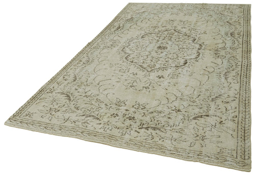 Vintage Beige Vintage Cotton Wool Handmade Area Rug 5'6'' x 9'0''