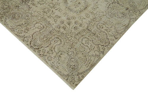 Vintage Beige Vintage Cotton Wool Handmade Area Rug 6'4'' x 9'2''