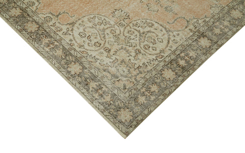 Vintage Beige Vintage Cotton Wool Handmade Area Rug 6'4'' x 10'8''