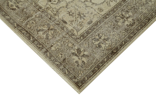 Vintage Beige Vintage Cotton Wool Handmade Area Rug 6'1'' x 9'5''