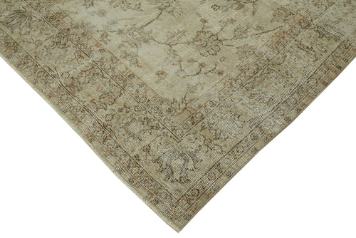 Vintage Beige Vintage Cotton Wool Handmade Area Rug 6'7'' x 9'11''