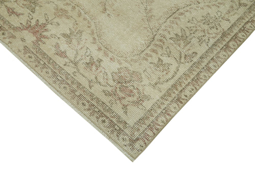 Vintage Beige Vintage Cotton Wool Handmade Area Rug 4'4'' x 8'9''