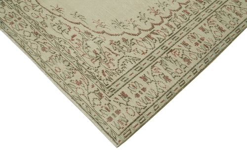 Vintage Beige Vintage Cotton Wool Handmade Area Rug 6'1'' x 9'1''